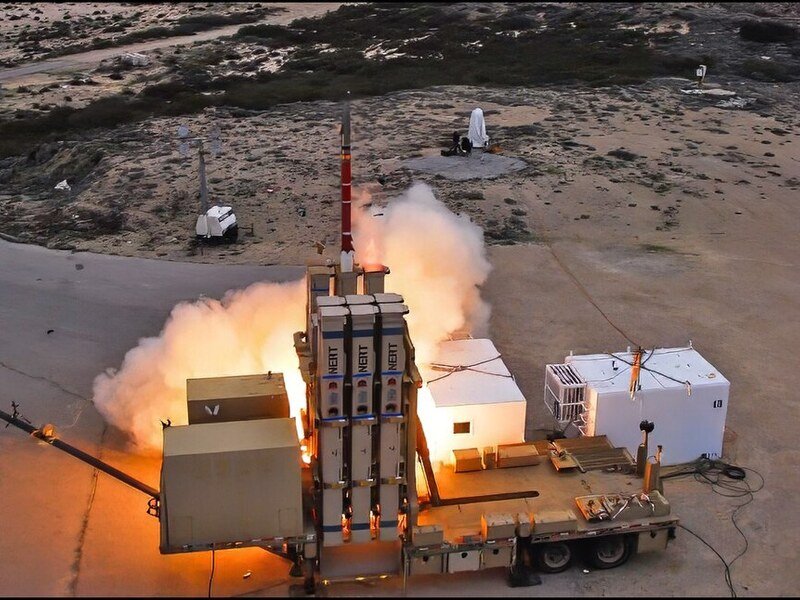 Lanzamiento del interceptor israelí "Honda de David", Operación Espadas de Hierro, 26 de febrero de 2024.