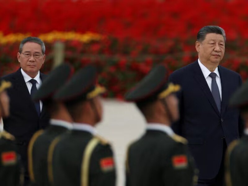 El presidente chino, Xi Jinpingd durante la ceremonia con motivo del Día de los Mártires.